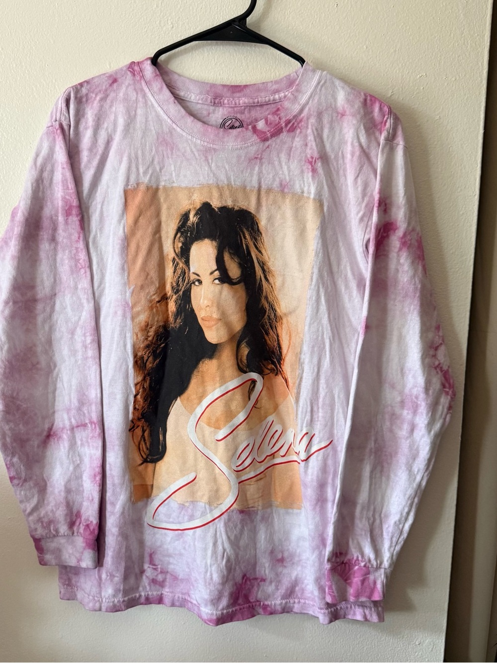 Selena Tie-Dye Long Sleeve Graphic Tee - Pink